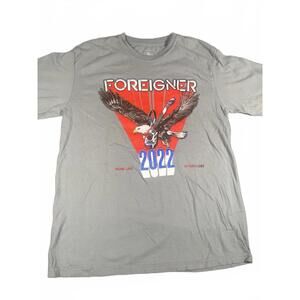 Foreigner 2022 Concert Long Sleeve Gray T-shirt  The The Thread Shop USA (Flaw)